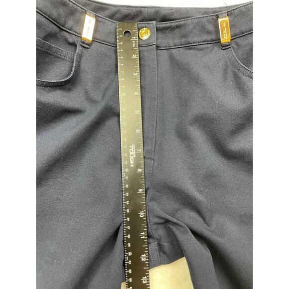 ST. JOHN SPORT Pants Women's 8 Navy Straight Leg 5 pocket with Gold Accents - Picture 9 of 10